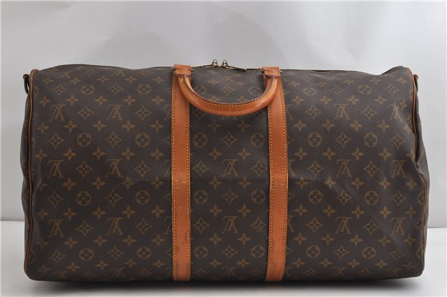 Authentic Louis Vuitton Monogram Keepall Bandouliere 55 M41414 Boston Bag 7649F