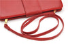 Authentic Ferragamo Vara Leather Shoulder Cross Body Bag Purse Red 7650D