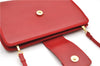 Authentic Ferragamo Vara Leather Shoulder Cross Body Bag Purse Red 7650D