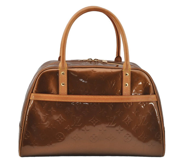 Authentic Louis Vuitton Vernis Tompkins Square Hand Bag Brown M91103 LV 7650I