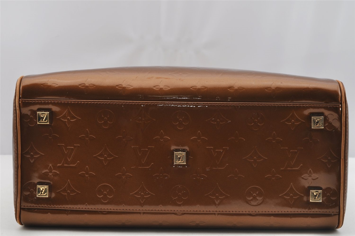 Authentic Louis Vuitton Vernis Tompkins Square Hand Bag Brown M91103 LV 7650I