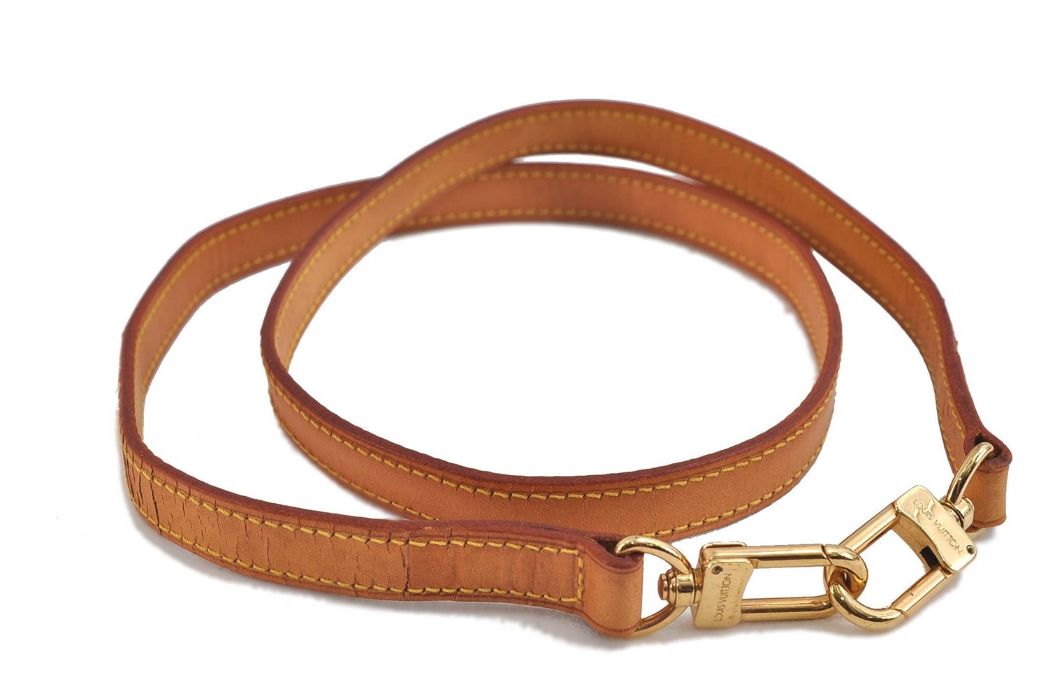 Authentic LOUIS VUITTON Leather Shoulder Strap Beige 38.6