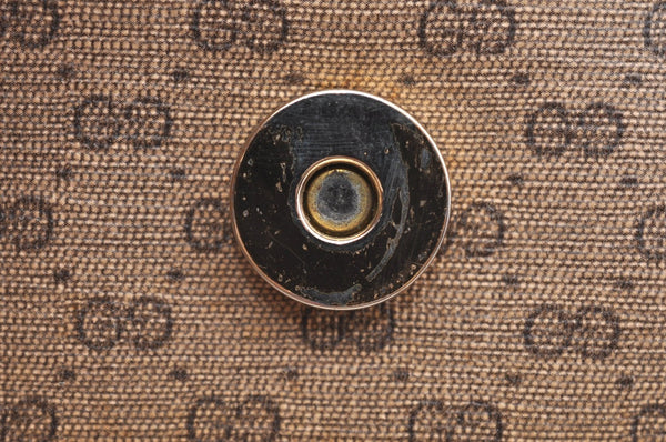 Authentic GUCCI Micro GG PVC Leather Shoulder Cross Body Bag Purse Brown 7652I