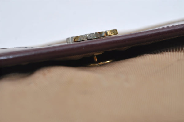 Authentic Christian Dior Chain Shoulder Hand Bag Purse Nylon Leather Beige 7654I