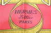 Authentic HERMES Carre 90 Scarf "Eperon d'or" Silk Red 7656C