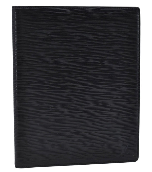 Authentic Louis Vuitton Epi Agenda Bureau Note Cover Black LV 7656D