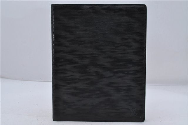 Authentic Louis Vuitton Epi Agenda Bureau Note Cover Black LV 7656D