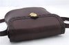 Authentic YVES SAINT LAURENT Shoulder Bag Leather Bordeaux Purple 7658C