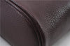 Authentic YVES SAINT LAURENT Shoulder Bag Leather Bordeaux Purple 7658C