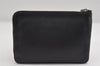 Authentic BALENCIAGA Everyday Clutch Bag Pouch Purse Leather 492465 Black 7658I