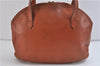 Authentic YVES SAINT LAURENT Logo Shoulder Bag Purse Leather Brown 7660C