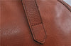 Authentic YVES SAINT LAURENT Logo Shoulder Bag Purse Leather Brown 7660C