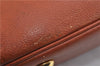 Authentic YVES SAINT LAURENT Logo Shoulder Bag Purse Leather Brown 7660C