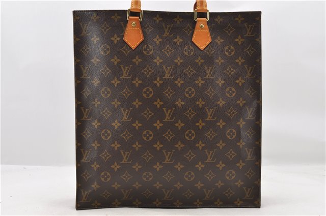 Authentic LOUIS VUITTON Monogram Sac Plat Hand Bag M51140 LV 7662C