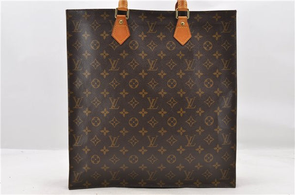Authentic LOUIS VUITTON Monogram Sac Plat Hand Bag M51140 LV 7662C