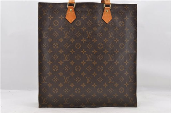 Authentic LOUIS VUITTON Monogram Sac Plat Hand Bag M51140 LV 7662C