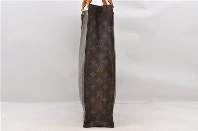 Authentic LOUIS VUITTON Monogram Sac Plat Hand Bag M51140 LV 7662C