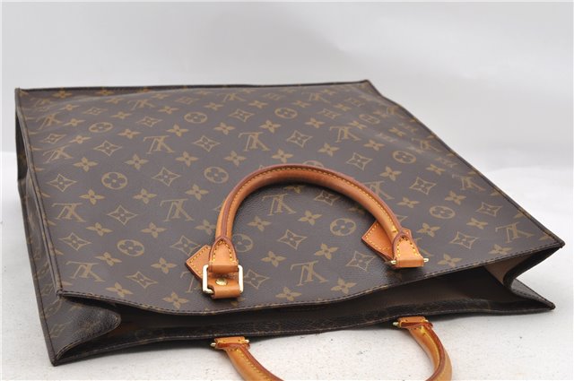 Authentic LOUIS VUITTON Monogram Sac Plat Hand Bag M51140 LV 7662C