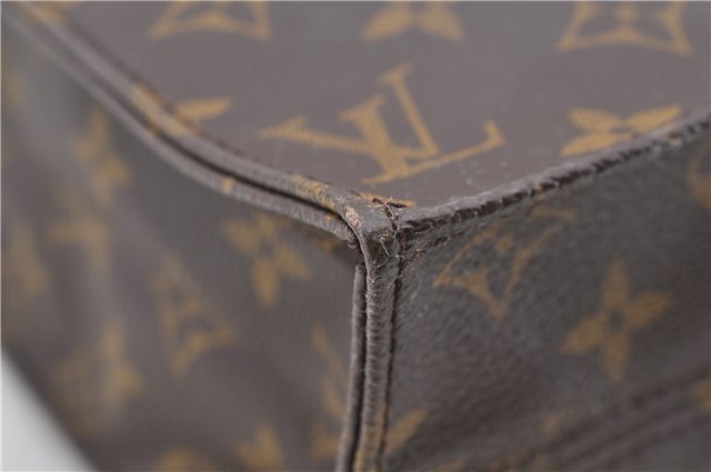 Authentic LOUIS VUITTON Monogram Sac Plat Hand Bag M51140 LV 7662C