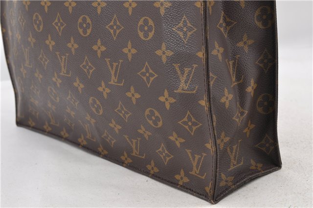 Authentic LOUIS VUITTON Monogram Sac Plat Hand Bag M51140 LV 7662C