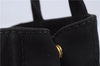 Authentic PRADA Canapa SS 2Way Shoulder Hand Bag Purse Canvas Black 7667D