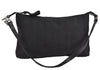 Authentic Ferragamo Gancini Canvas Leather Shoulder Hand Bag Purse Black 7668D