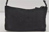 Authentic Ferragamo Gancini Canvas Leather Shoulder Hand Bag Purse Black 7668D