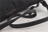 Authentic Ferragamo Gancini Canvas Leather Shoulder Hand Bag Purse Black 7668D