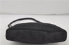 Authentic Ferragamo Gancini Canvas Leather Shoulder Hand Bag Purse Black 7668D