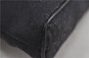 Authentic Ferragamo Gancini Canvas Leather Shoulder Hand Bag Purse Black 7668D
