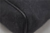 Authentic Ferragamo Gancini Canvas Leather Shoulder Hand Bag Purse Black 7668D