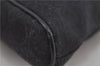 Authentic Ferragamo Gancini Canvas Leather Shoulder Hand Bag Purse Black 7668D