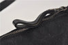 Authentic Ferragamo Gancini Canvas Leather Shoulder Hand Bag Purse Black 7668D