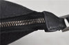 Authentic Ferragamo Gancini Canvas Leather Shoulder Hand Bag Purse Black 7668D