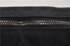 Authentic Ferragamo Gancini Canvas Leather Shoulder Hand Bag Purse Black 7668D