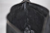 Authentic Ferragamo Gancini Canvas Leather Shoulder Hand Bag Purse Black 7668D