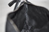 Authentic Ferragamo Gancini Canvas Leather Shoulder Hand Bag Purse Black 7668D
