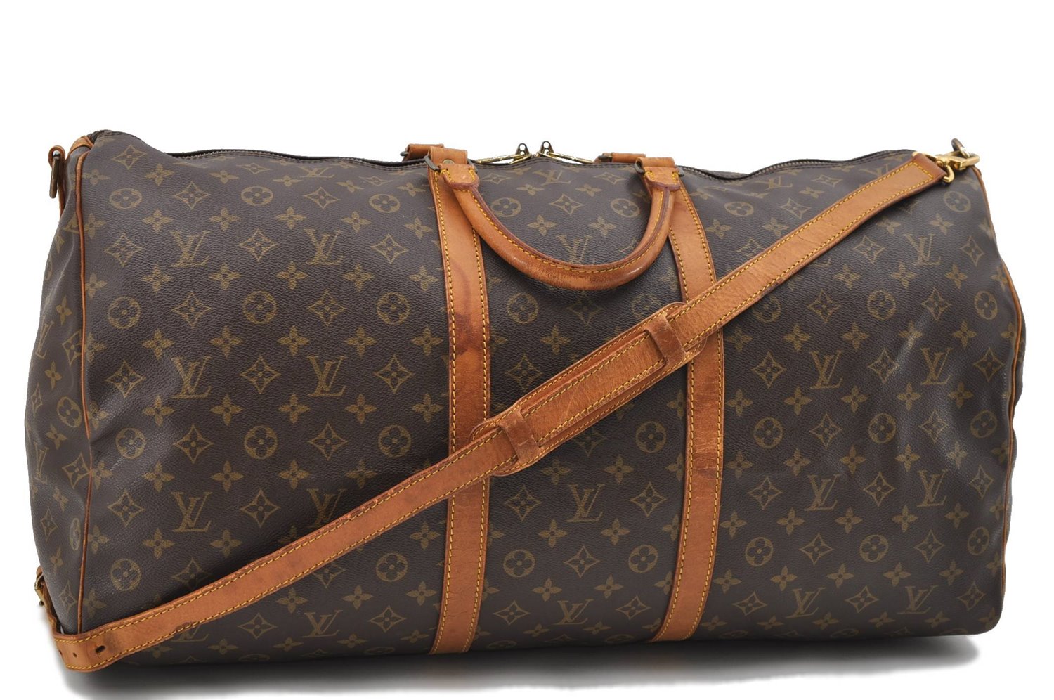 Auth LOUIS VUITTON Monogram Keepall Bandouliere 60 Boston Bag M41412 LV 7671C