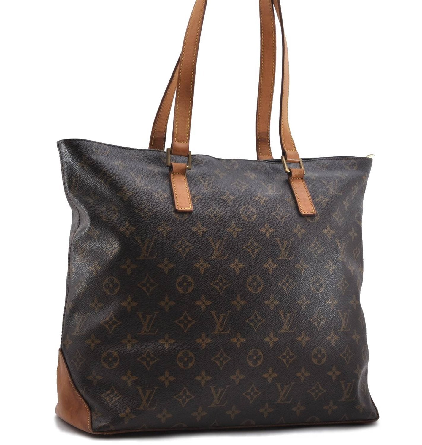 Authentic LOUIS VUITTON Monogram Cabas Mezzo Tote Bag M51151 LV 7672C
