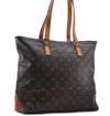 Authentic LOUIS VUITTON Monogram Cabas Mezzo Tote Bag M51151 LV 7672C