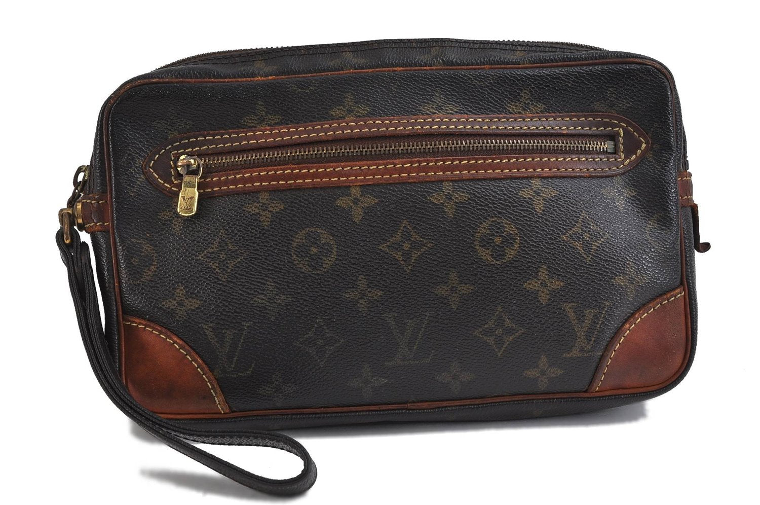 Auth LOUIS VUITTON Monogram Marly Dragonne GM Clutch Hand Bag M51825 LV 7673C