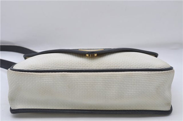 Authentic YVES SAINT LAURENT Shoulder Cross Body Bag PVC Leather White 7673D