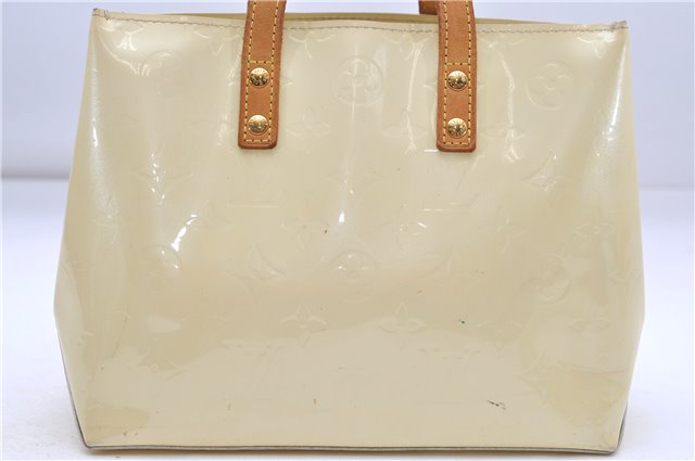 Authentic Louis Vuitton Vernis Reade PM Hand Bag Ivory White M91336 LV 7675D