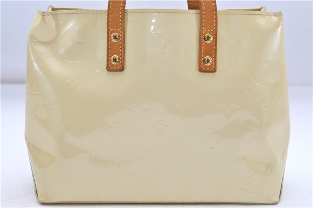 Authentic Louis Vuitton Vernis Reade PM Hand Bag Ivory White M91336 LV 7675D