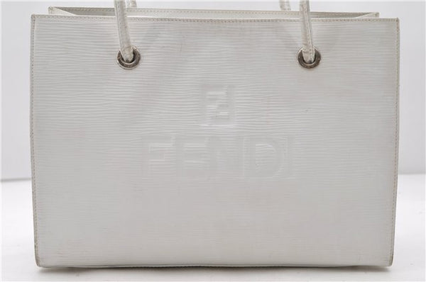 Authentic FENDI Vintage Logo Shoulder Bag White 7677C