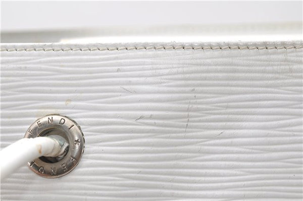 Authentic FENDI Vintage Logo Shoulder Bag White 7677C