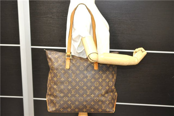 Authentic LOUIS VUITTON Monogram Cabas Mezzo Tote Bag M51151 LV 7680C