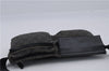 Authentic GUCCI Waist Body Bag Canvas Leather 28566 Black 7682D