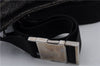 Authentic GUCCI Waist Body Bag Canvas Leather 28566 Black 7682D