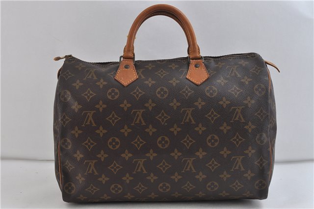 Authentic LOUIS VUITTON Monogram Speedy 35 Hand Bag M41524 LV 7683C